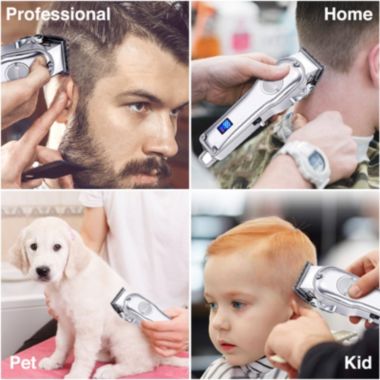 RAINBEAN Professional LED Displayed Cordless Hair Trimmer Set with Grooming Kit. View a larger version of this product image.