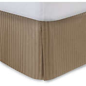 Camel Bed Skirt Day Bed Bedskirt 14" inch Drop, Tailored Pleated Striped Dust Ruffle with Split Corner and Platform