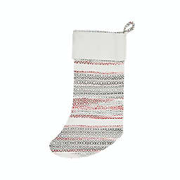 C&F Home Cozy Nordic Christmas Red and Gray Christmas Stocking Holidays for Fireplace Mantle