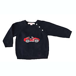 Pineapple Sunshine - Cobra Car Intarsia Sweater - Black / 9-12mo