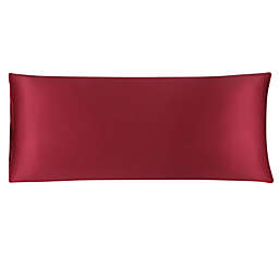 PiccoCasa Body Pillow Cover 20x48 Inch, Wine Red Silky Satin Body Pillowcases for Hair and Skin Luxury Cooling Soft Smooth Washable, Solid Pillow Protector