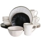Alternate image 0 for Elama Roman 16 Piece Stoneware Dinnerware Set in Assorted Matte with Gold Rim