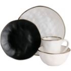 Alternate image 1 for Elama Roman 16 Piece Stoneware Dinnerware Set in Assorted Matte with Gold Rim