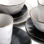 Alternate image 3 for Elama Roman 16 Piece Stoneware Dinnerware Set in Assorted Matte with Gold Rim