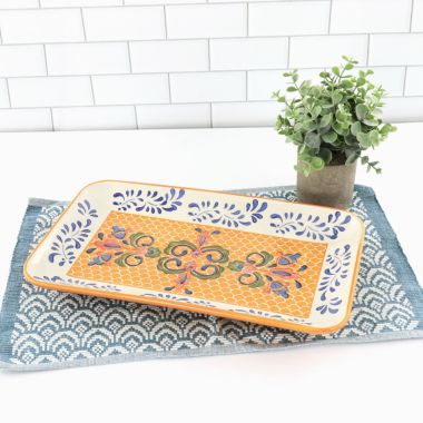 Laurie Gates Rectangluar 14.8 Inch Stoneware Platter. View a larger version of this product image.