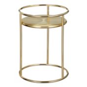mDesign Metal Steel 9-Inch Tall Circular Plant Stand - 2 Pack