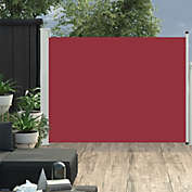 vidaXL Patio Retractable Side Awning 66.9"x196.9" Red