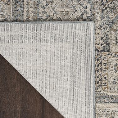 Nourison Nyle Floral Bohemian Indoor Rug Ivory Charcoal 2'3" x 10'. View a larger version of this product image.