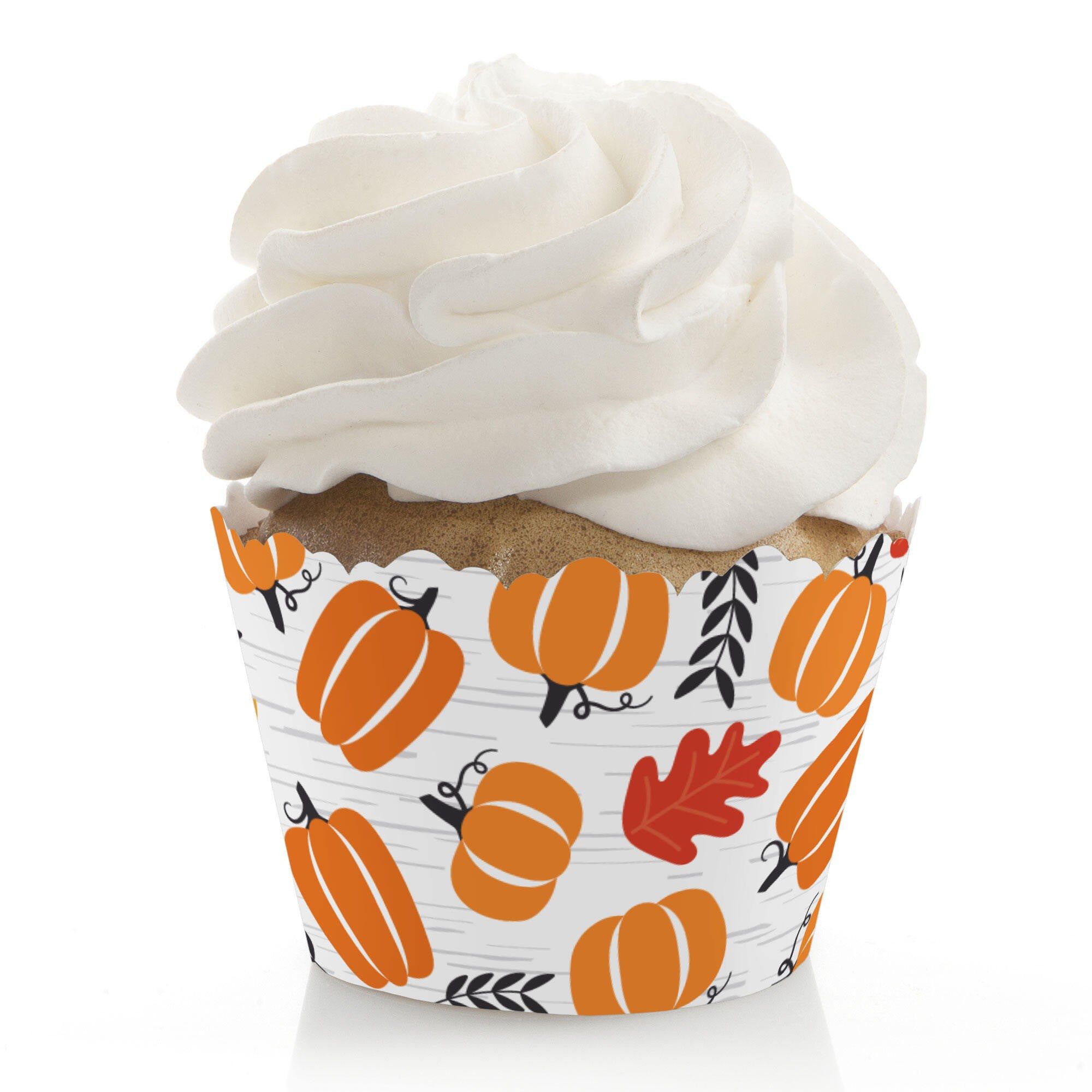 bedbathandbeyond.com | Big Dot of Happiness Fall Pumpkin - Halloween or Thanksgiving Party Decorations - Party Cupcake Wrappers - Set of 12