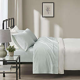 Beautyrest 100% Cotton Flannel Oversized Sheet Set - Queen - Seafoam Solid
