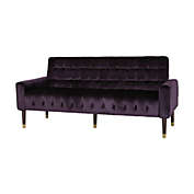 Contemporary Home Living 70" Purple and Gold Traditional Upholstered Button Tufted Sofa
