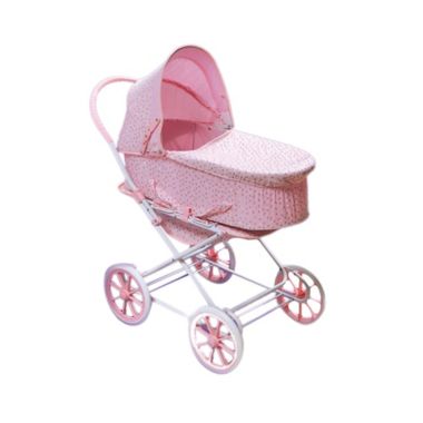 Badger Basket Co. Pink Gingham 3-in-1 Doll Pram, Carrier, and Stroller. View a larger version of this product image.