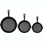 Alternate image 3 for Jim Beam Set of 3 Pre-Seasoned Cast Iron Skillet Set   Heavy-Duty Construction For Superior Heat Retention & Even Cooking - 6" 8" 10"