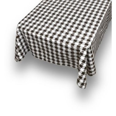 Carnation Home Fashions PVC Waterproof Indoor/Outdoor Restaurants, Picnics Tavern Check Print Vinyl Flannel Backed Tablecloth - Black / White, 52x52". View a larger version of this product image.
