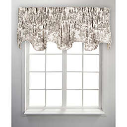 Ellis Curtain Victoria Park Toile Room Darkening Solid Natural Stylish Color Lined Scallop Window Valance - 70 x15, Gray