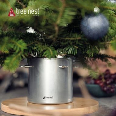 Tree Nest Moonlight Christmas Tree Stand for Real Trees, Silver. View a larger version of this product image.