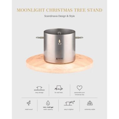 Tree Nest Moonlight Christmas Tree Stand for Real Trees, Silver. View a larger version of this product image.