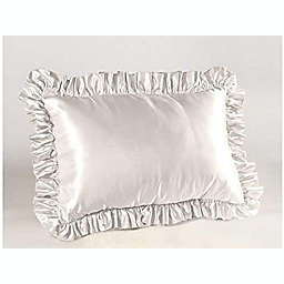 SHOPBEDDING White Satin Ruffled Pillow Sham, Euro Pillowcase
