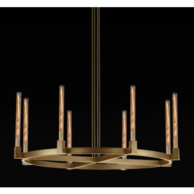 Gallery Corsica Round Chandelier 48" Vintage Barn Metal Industrial Loft Rustic Lighting Great for Living Room, Dining Room, Foyer and Entryway. View a larger version of this product image.