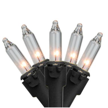 Northlight 35ct Clear Mini Christmas Light Set, 7ft Black Wire. View a larger version of this product image.