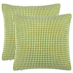 PiccoCasa 2 Pcs Soft Corduroy Throw Pillow Covers, Corn Striped Decorative Cushion Covers, Sofa Pillowcases for Bedding Home decors, Pale Green, 20