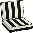 Alternate image 0 for Arden Selections ProFoam EverTru Acrylic Deep Patio Cushion Seat Set, Onyx Black Cabana Stripe, 24 x 24 x 6"