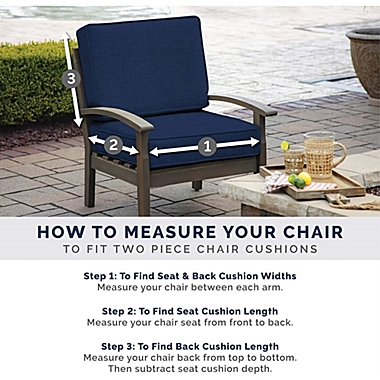 Arden Selections ProFoam EverTru Acrylic Deep Patio Cushion Seat Set, Onyx Black Cabana Stripe, 24 x 24 x 6". View a larger version of this product image.