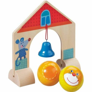 HABA Kullerbu Accessory Set - Arch with Bell - Includes 2 Wooden Kullerbu Balls. View a larger version of this product image.