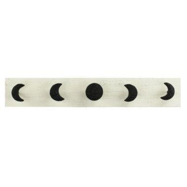Cheungs Kalends Black Decorative Wall Mounted Moon Phase Hook Coat Hanger - 5 Hooks. View a larger version of this product image.