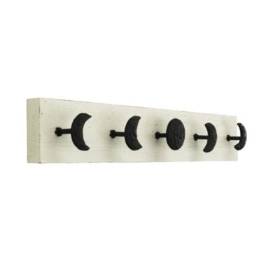 Cheungs Kalends Black Decorative Wall Mounted Moon Phase Hook Coat Hanger -  5 Hooks. View a larger version of this product image.