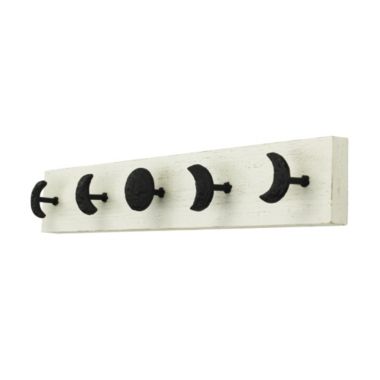 Cheungs Kalends Black Decorative Wall Mounted Moon Phase Hook Coat Hanger -  5 Hooks. View a larger version of this product image.