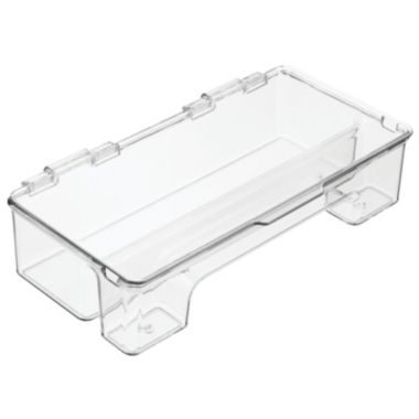 mDesign Plastic Toothbrush Holder, Storage Organizer Bin for Bathroom - Clear. View a larger version of this product image.