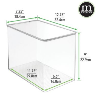 mDesign Stackable Closet Storage Bin Box with Lid, 6 Pack. View a larger version of this product image.