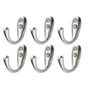 mDesign Wall Mount Metal Single Hooks - Hardware Included, 6 Pack