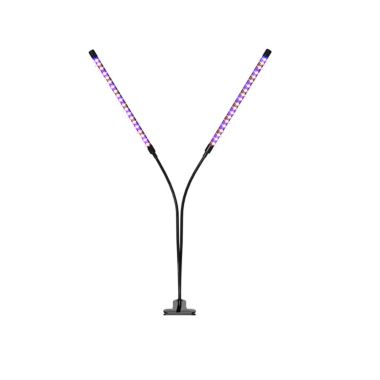 ELE Light & Decor 15.2 in. 20-Watt Black LED Grow Light, Color Changing Light with 2 Head Divided Adjustable Goose Neck Dual Chips. View a larger version of this product image.