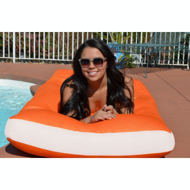 The Pool Supply Shop 68" Tango Aqua Cloud- Orange Oversized Floating Mattress. View a larger version of this product image.