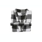 Alternate image 3 for Ninety Six Black and White Velour Fabric Bathrobe