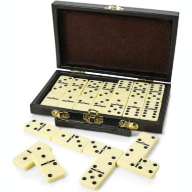Kicko Domino Set - Classic 28 Pieces Double Six In Durable Wooden Brown Box. View a larger version of this product image.