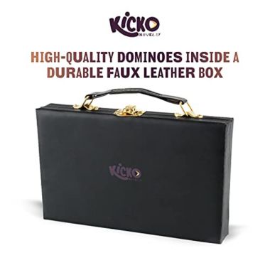 Kicko Domino Set - Classic 28 Pieces Double Six In Durable Wooden Brown Box. View a larger version of this product image.