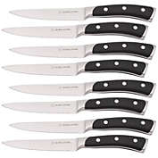 Dura Living Elite Series 8 Piece Stainless Steel Steak Knife Set, Black