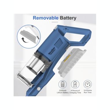 Whall 4 in 1 Foldable 280W Brushless Handheld Lightweight Motor Cordless Stick Vacuum Cleaner with 25kPa Suction suitable for Hard Wood Floors and Carpet. View a larger version of this product image.