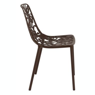 LeisureMod Modern Devon Aluminum Chair, Set of 2 - Brown. View a larger version of this product image.