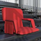 Alternate image 0 for Emma and Oliver Extra Wide Portable Stadium Chair with Red Reclining Padded Back & Seat, Lightweight Metal Frame with Armrests & Backpack Straps
