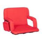 Alternate image 2 for Emma and Oliver Extra Wide Portable Stadium Chair with Red Reclining Padded Back & Seat, Lightweight Metal Frame with Armrests & Backpack Straps