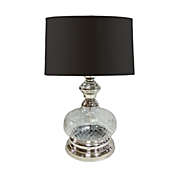 Kingston Living 28" Textured Table Lamp with Black Round Drum Shade
