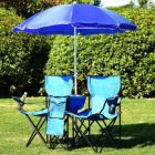 Alternate image 1 for Kitcheniva Portable Folding Picnic Double Chair with Umbrella Table