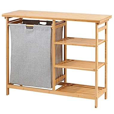 mDesign Bamboo Freestanding Laundry Furniture Storage & Hamper - Natural Finish. View a larger version of this product image.