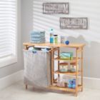 Alternate image 1 for mDesign Bamboo Freestanding Laundry Furniture Storage & Hamper