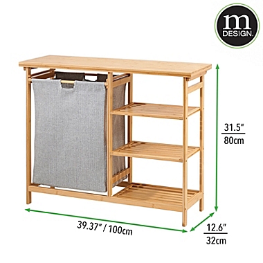 mDesign Bamboo Freestanding Laundry Furniture Storage & Hamper. View a larger version of this product image.