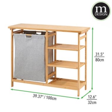 mDesign Bamboo Freestanding Laundry Furniture Storage & Hamper. View a larger version of this product image.